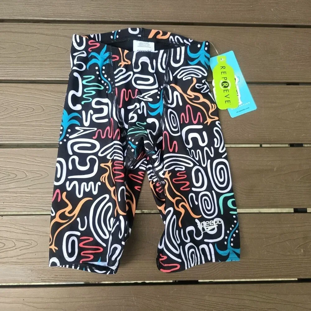 Speedo Youth Boy's ProLT Multicolor Jump Around Swim Jammer Size 24 New